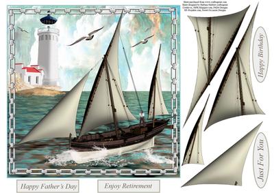Sail Away Card Topper with Decoupage