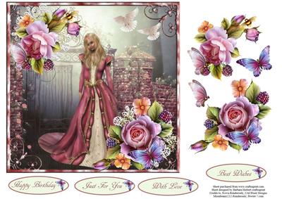 Sleeping Beauty Topper and Rose Decoupage