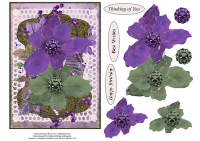 Flower Gemstones Topper with Decoupage