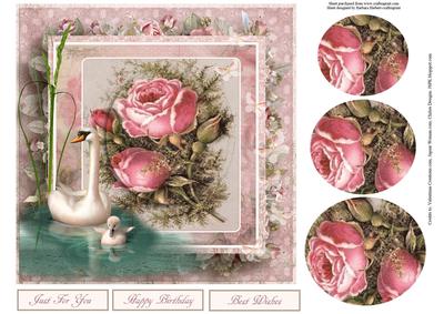 Rose Swan Topper with Pyramid Layers