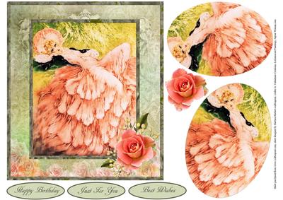 Peach Rose Vintage Portrait with Layers