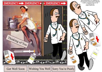 The Nurse Pin Up Topper with Decoupage
