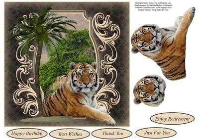 African Tiger Topper with Decoupage