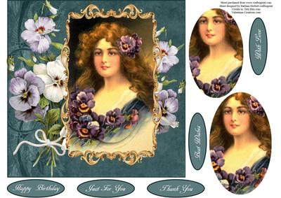 Pansy Lady Portrait with Pyramid Layers