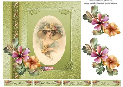 Ladies in Hats One Topper with Decoupage