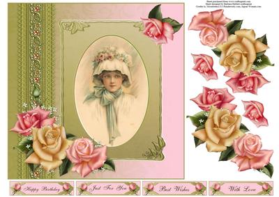 Ladies in Hats Three Topper with Decoupage