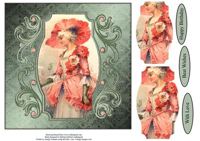 Poppy Lady Portrait with Pyramid Layers