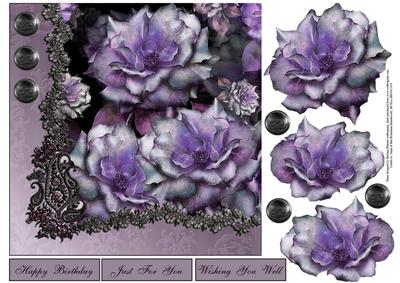 Paisley and Purple Flowers Topper with Decoupage