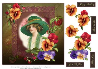 Summer Romance Portrait Topper with Decoupage