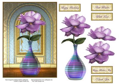 Bella Fantasy Rose Topper with Decoupage