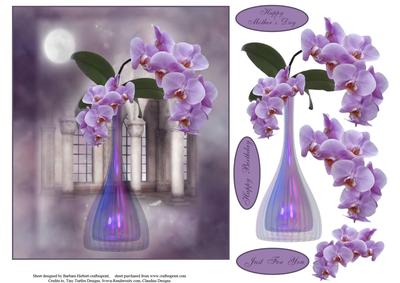 Angelic Orchids Topper with Decoupage