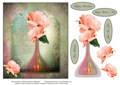 Summer Roses Topper with Decoupage