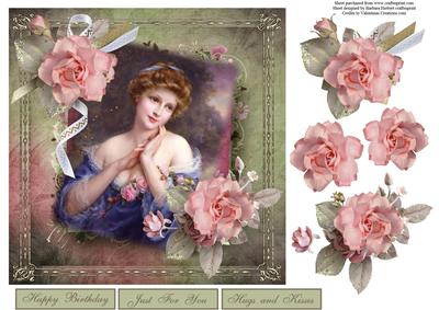 Dreaming Softly Lady Topper with Decoupage