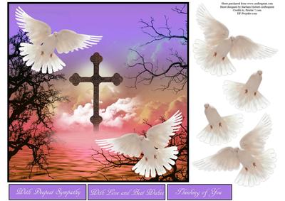 Scenic Doves Violet Sky Topper with Decoupage