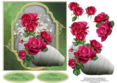 Rose Garden Celebration Topper with Decoupage
