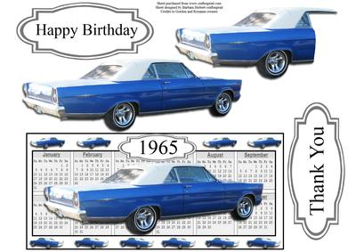 1965 Ford Car with Calendar Topper and Decoupage