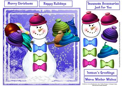 Snowman Accessories Topper with Decoupage