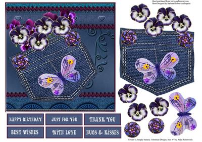 Denim Pocket Topper with Decoupage
