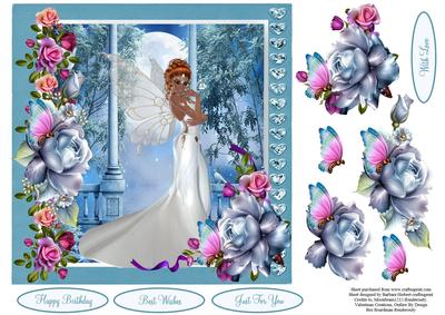 Moonlight Rose Angel Topper with Decoupage