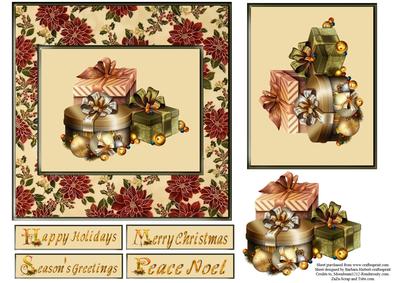 Holiday Gifts Topper with Decoupage