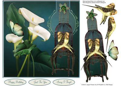 Calla Lilies and Birds Topper with Decoupage
