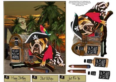 Protecting the Loot Bulldog Pirate Topper