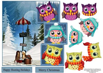 Happy Hooting Holidays Over Edge Topper