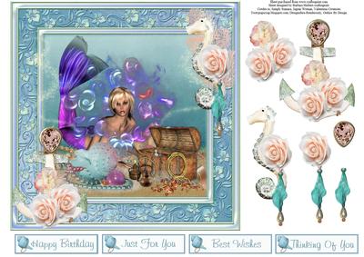 Ocean of Jewels Topper with Decoupage