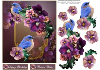 Summer Birds and Blooms Topper with Decoupage