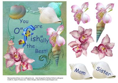 O Fishally the Best Topper with Decoupage