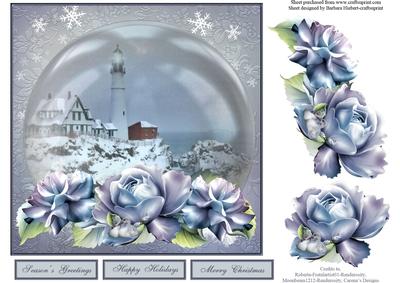 Winter Holiday Shelter Topper with Decoupage
