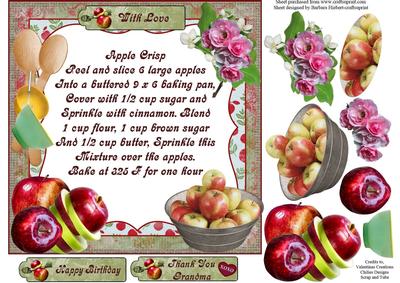 Apple Crisp Recipe Topper with Decoupage