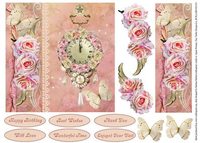 Rose Pinks Timeless Topper with Decoupage