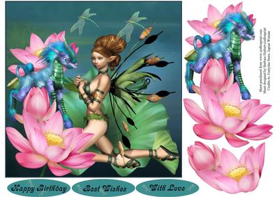Lotus Sea Fairy Topper with Decoupage