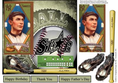 Vintage Baseball Card Wolter Topper with Layers