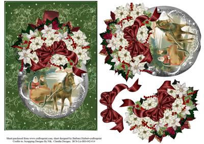 Vintage Christmas Bauble Topper with Decoupage