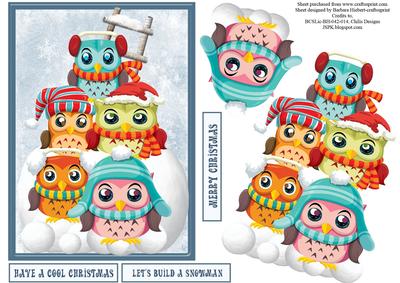 Owl Snow Topper with Decoupage