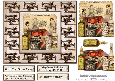 Sewing Vintage Style Topper with Decoupage