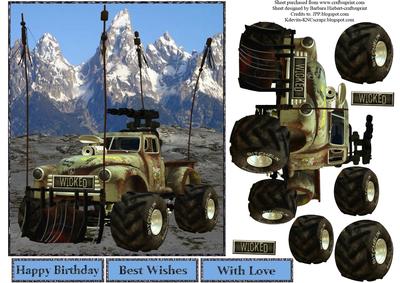 Wicked Mountains Truck Topper with Decoupage