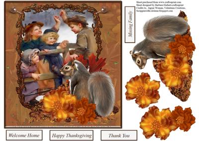 Autumn Family Card Topper with Decoupage