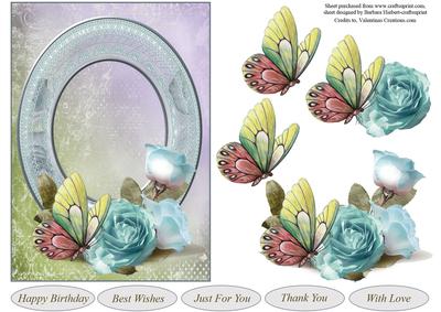 Flower & Butterfly Frame Topper with Decoupage