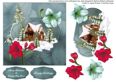 Holiday House Topper with Decoupage