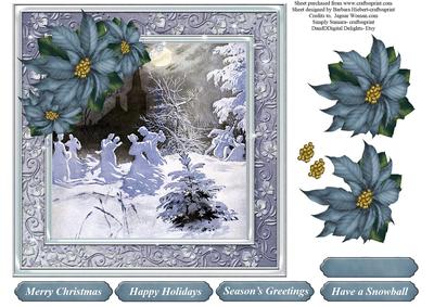 A Snowball Card Topper with Decoupage