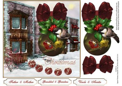 Holiday Town Topper with Decoupage