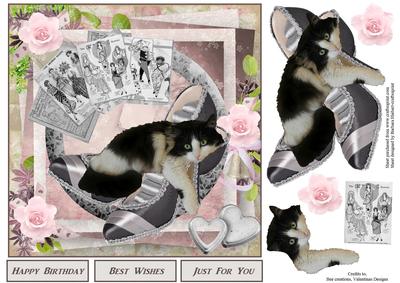 Waitng for Momma Kitty Topper with Decoupage