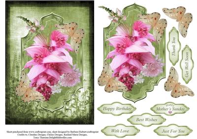 Mixed Flower Plaque Topper with Decoupage