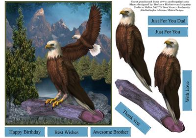 Eagle Mountain Scenic Topper with Decoupage