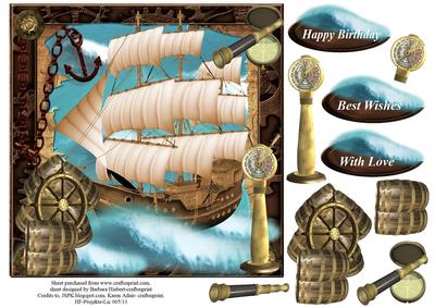 Stormy Seas Topper with Decoupage