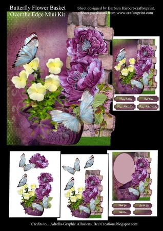 Butterfly Flower Basket Over the Edge Mini Kit