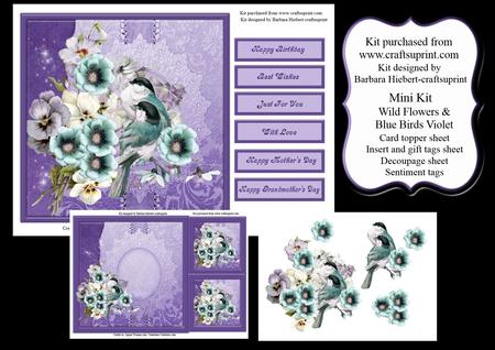 Wild Flowers and Blue Birds Violet Mini Kit